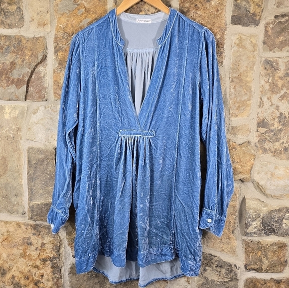 CP Shades X Free People Crushed Velvet Silk Tunic Dress - Picture 2 of 6